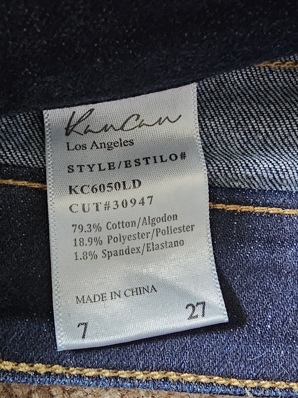 KanCan Dark Blue Distressed Skinny Jeans 7/27 - Picture 3 of 3